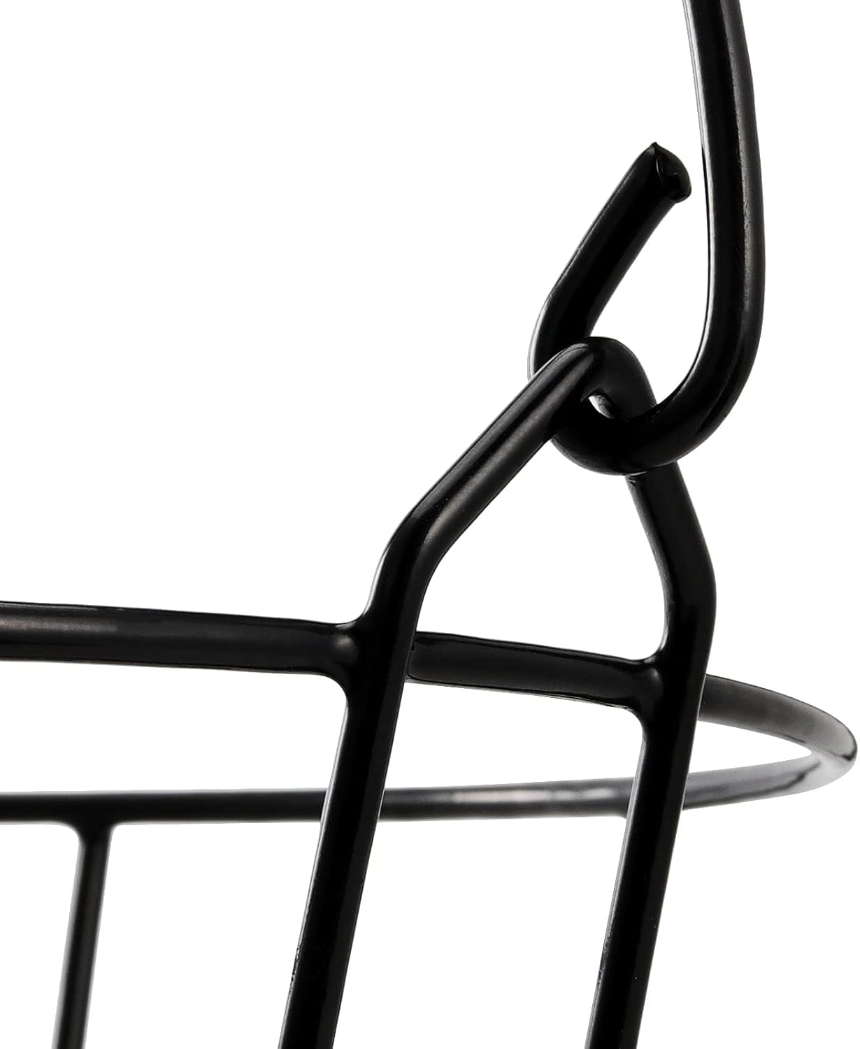 SINJEUN 2 Pack Metal Golf Ball Basket with Handle, Golf Ball Bucket, Golfball Container, Holds 50 Balls, Black