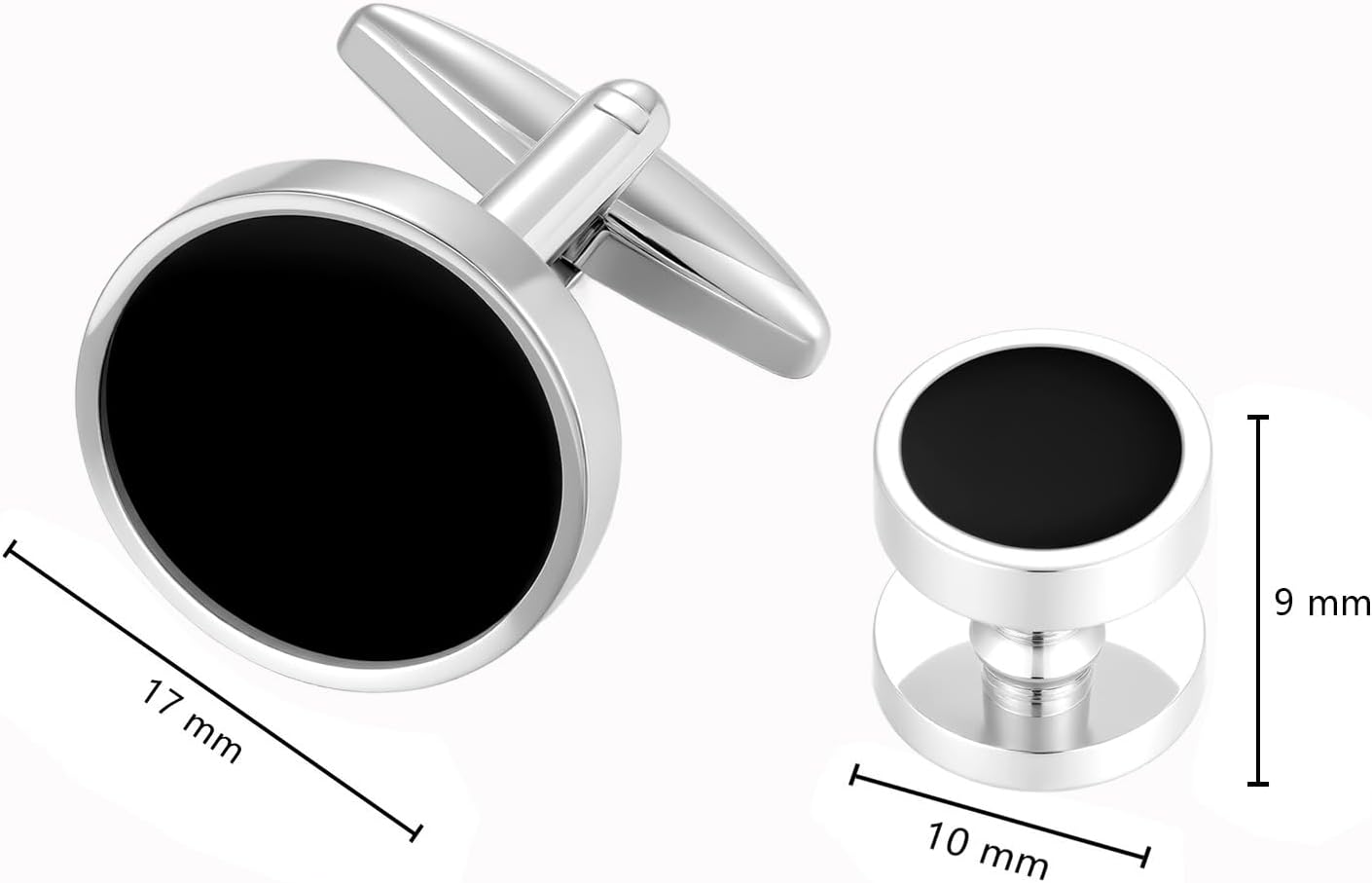 Cufflinks for Men and Tuxedo Shirt Studs Set with Gift Box Stainless Steel Cuff links