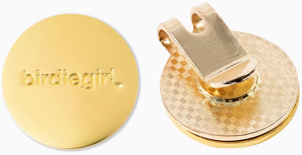 Birdie Girl Women's Golf Ball Marker Hat Clip, Magnetic Golf Ball Marker, Golf Bag Accessories