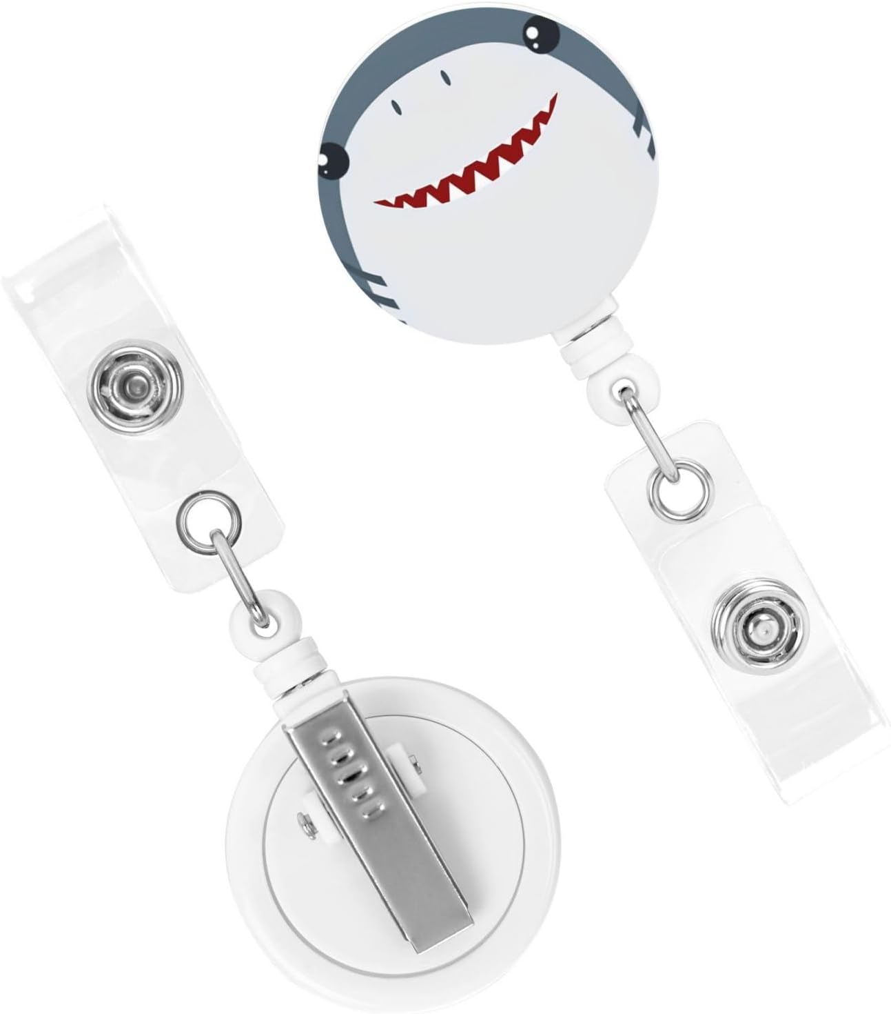 Shark Face Badge Reels Retractable Badge Holder with Clip for Id Name Tag Office Worker Student Teacher Nurse Doctor