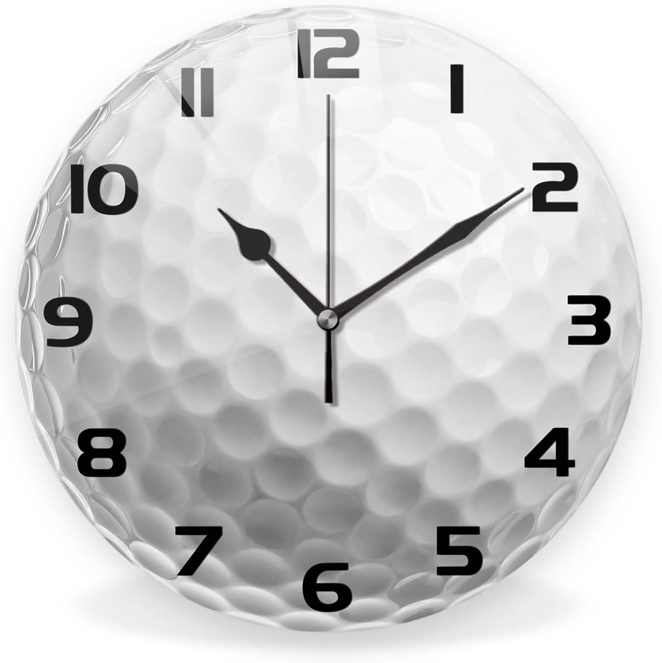 Silent Non-Ticking Sport Theme Wall Clocks, Sport Ball Golf Wall Clock, Battery Operated 9.8"x9.8" Round Wall Clock for Home Decor Boy Room Living Room School Birthday Gift
