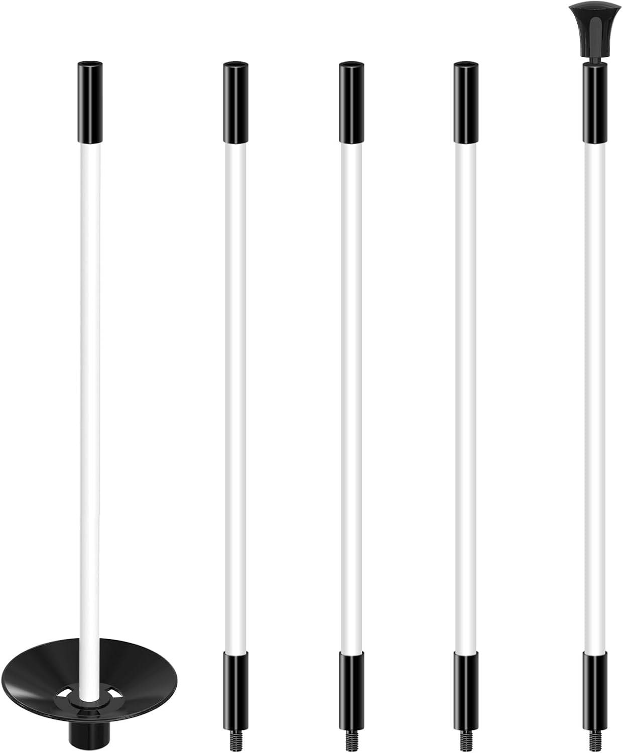 Golf Flagpole - Detachable Design - Ball Retrieval Base - Perfect for Backyard Practice Putting Green, Country Club, Driving Range - 3FT | 6FT in Height Optional