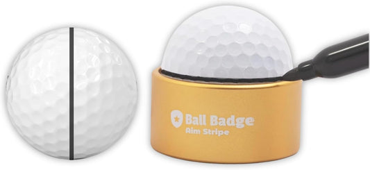 Ball Badge Aim Stripe - 360 Degree Golf Ball Line Marker Kit with Golf Bag Attachment for Perfect Alignment and Precision Putting