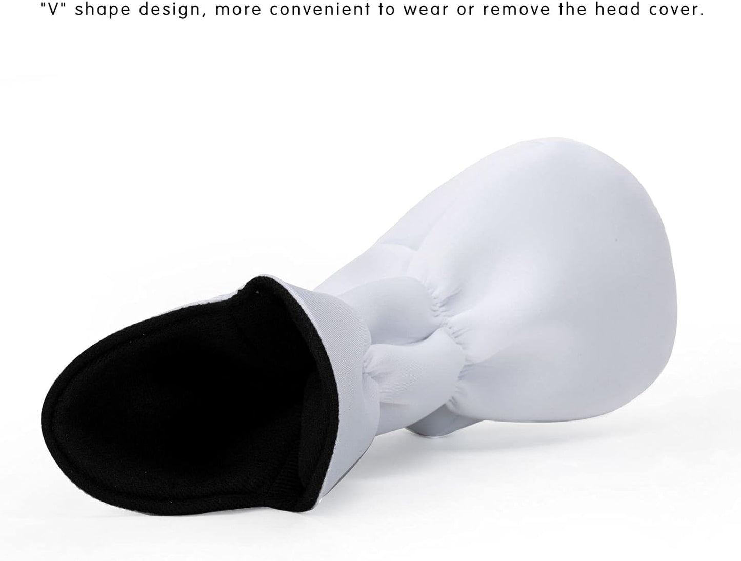 Golf Driver Head Covers 3-Pack for Men & Women - Premium PU Leather with Elephant Embroidery, Double Elastic Band (Driver/Fairway/Hybrid), Waterproof & Durable - White Grey or Black Grey