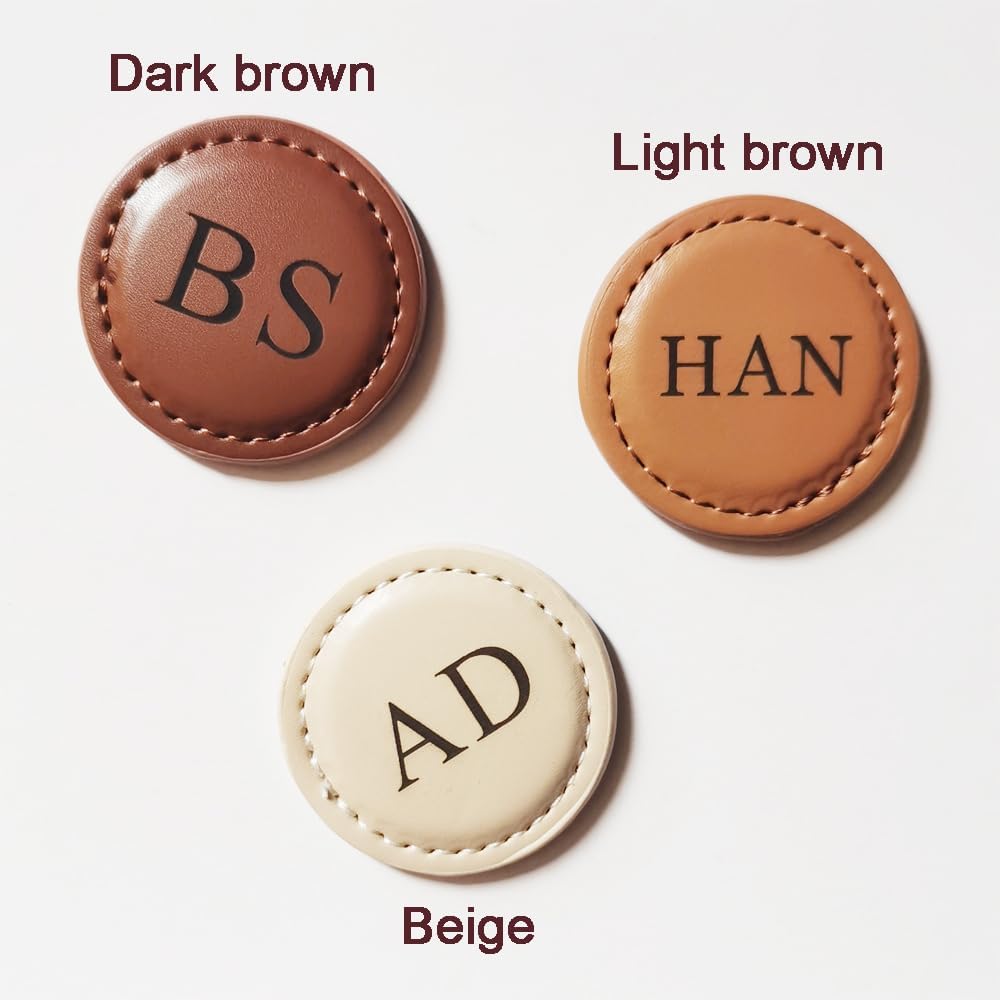 Personalized Golf Ball Markers, (Set of 2) Custom Magnetic Leather Golf Markers, Gift for Men Dad Husband