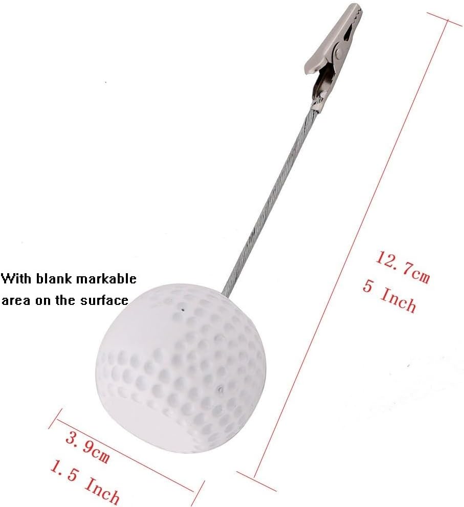Xiaoyztan Golfball Clip for Table, Place Card Stand Holder, 5 Inch Height Memo Clip, Number Card Holder, Name Card Table Stand Decorations for Home Office Desk Sports Party Wedding Ceremony, 5 Pcs