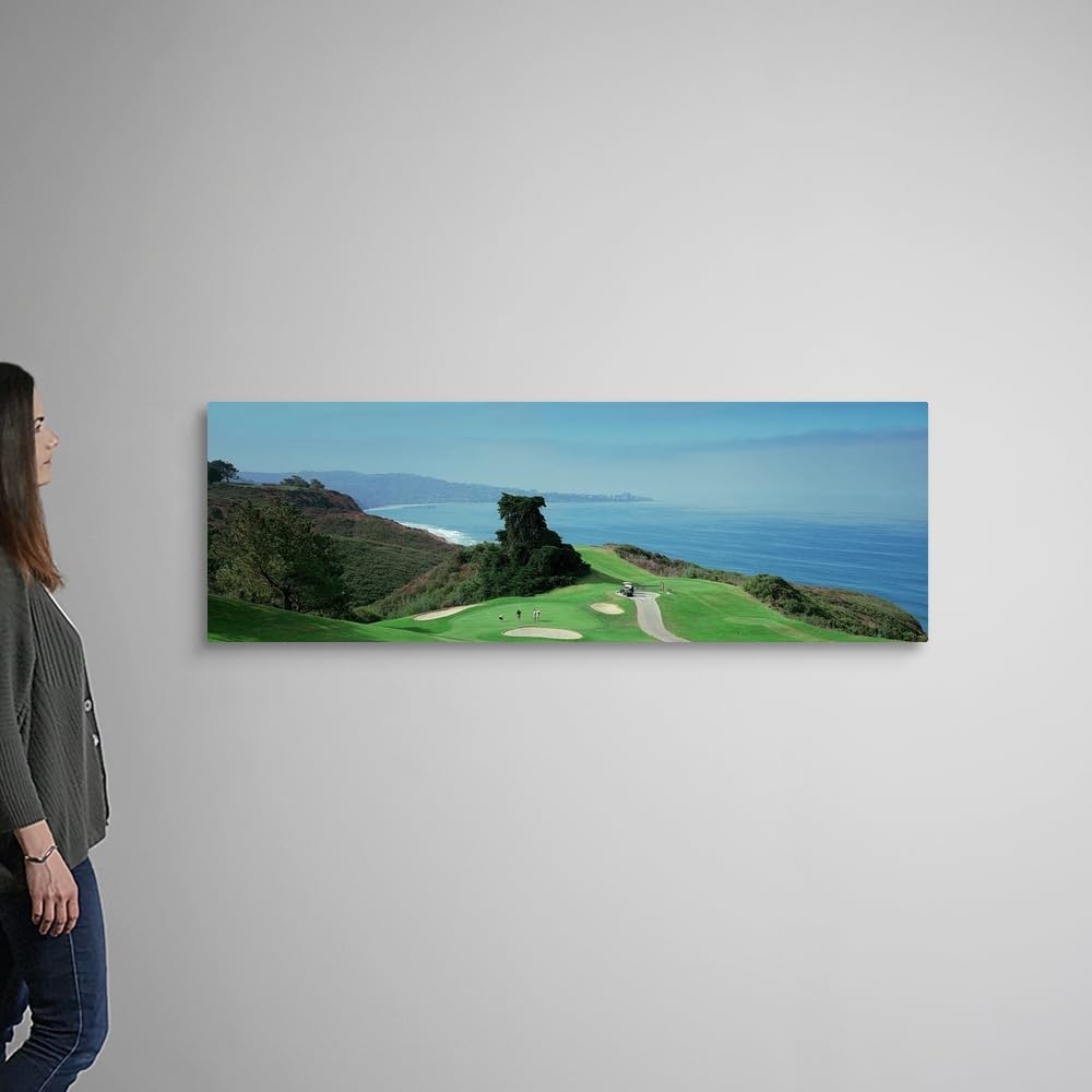 CANVAS ON DEMAND Golf Course At the Coast Torrey Pines Golf Course San Diego California Canvas Wall Art Print, Home Decor, Sports, United States Artwork, 60" x20in