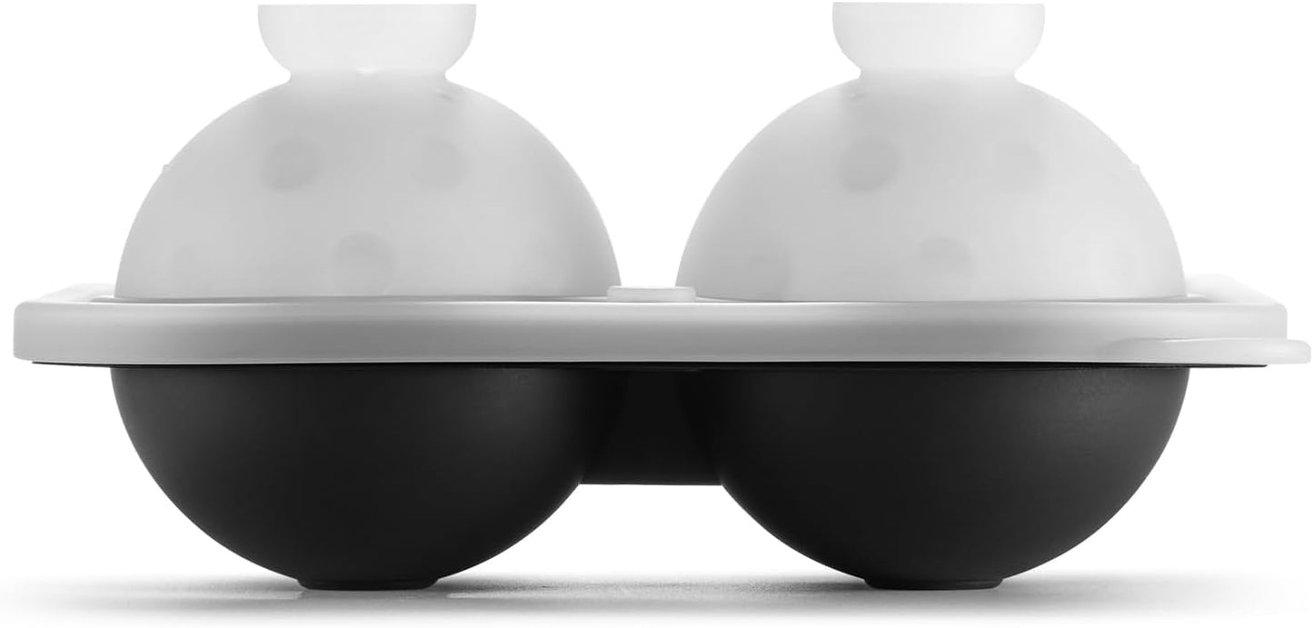 Novelty Pickleballs Gifts Ball Ice Maker Mold, 2.2" Large Sphere Round Ice Cube Mold for Cocktails, Whiskey, Bourbon Chilling, 4 Hole Fun Shapes Big Silicone Circle Ice Cube Trays