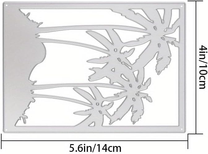 Lapoo 3D Backgrounds Frame Metal Cutting Die for Scrapbooking, New Cutting Dies DIY Album Card Making Decor Paper Craft Metal Die Cuts Party Wedding Decorations (Sea Coconut 5.5 x 7.5 in)