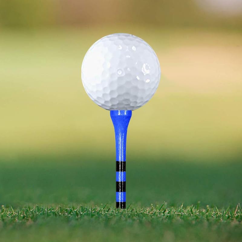 Wooden Golf Tees 3-1/4", 2-3/4", 2-1/8", 1-1/2" Available, 100 Count (Natural Color, White, Black, Blue, Red, Green, Yellow, Pink, Orange)