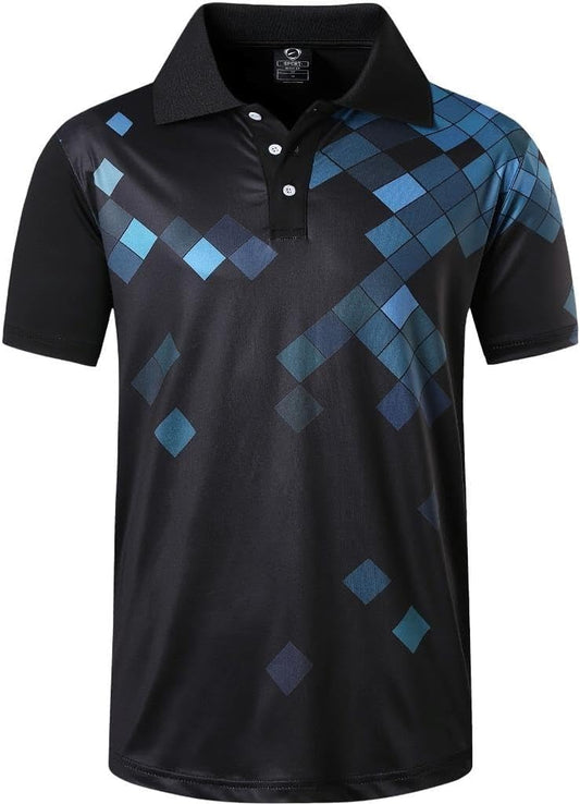 jeansian Men's Sport Outdoor Quick Dry Fit Short Sleeves Polo Tee Shirt Tshirt T-Shirt Tops Golf Tennis Bowling LSL195