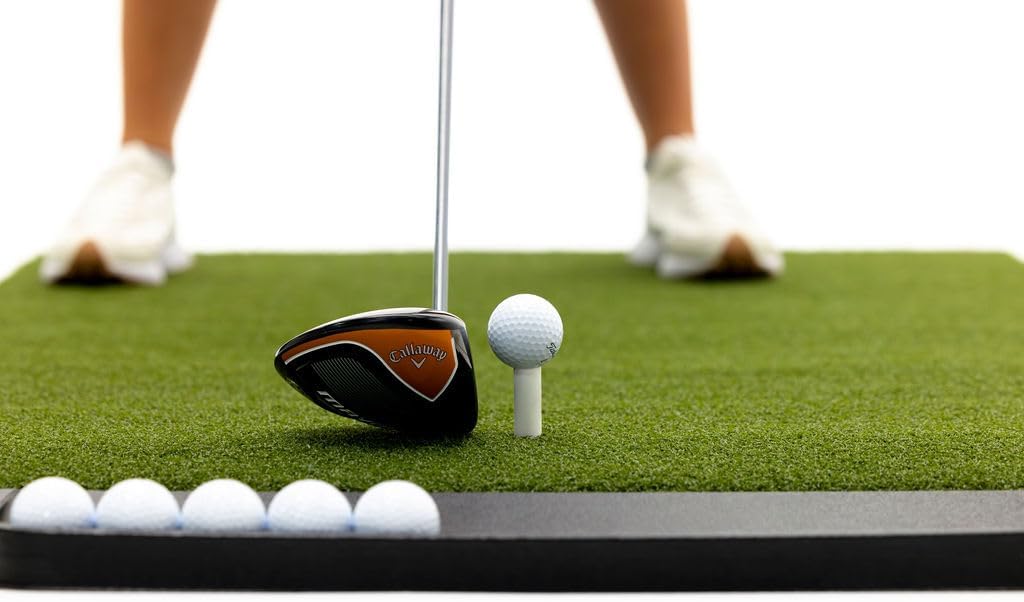 Dura-Pro Premium Turf Indoor/Outdoor Golf Mat. Bonus Tray + 3 Tees