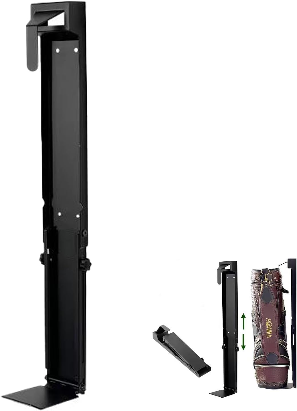 Wall Mount Golf Bag Stand Storage Rack，Upgraded Foldable ，Anti-Slip, Highly Adjustable in Freedom，Golf Bag Wall Rack is Suitable for Homes, Clubs, Training Grounds