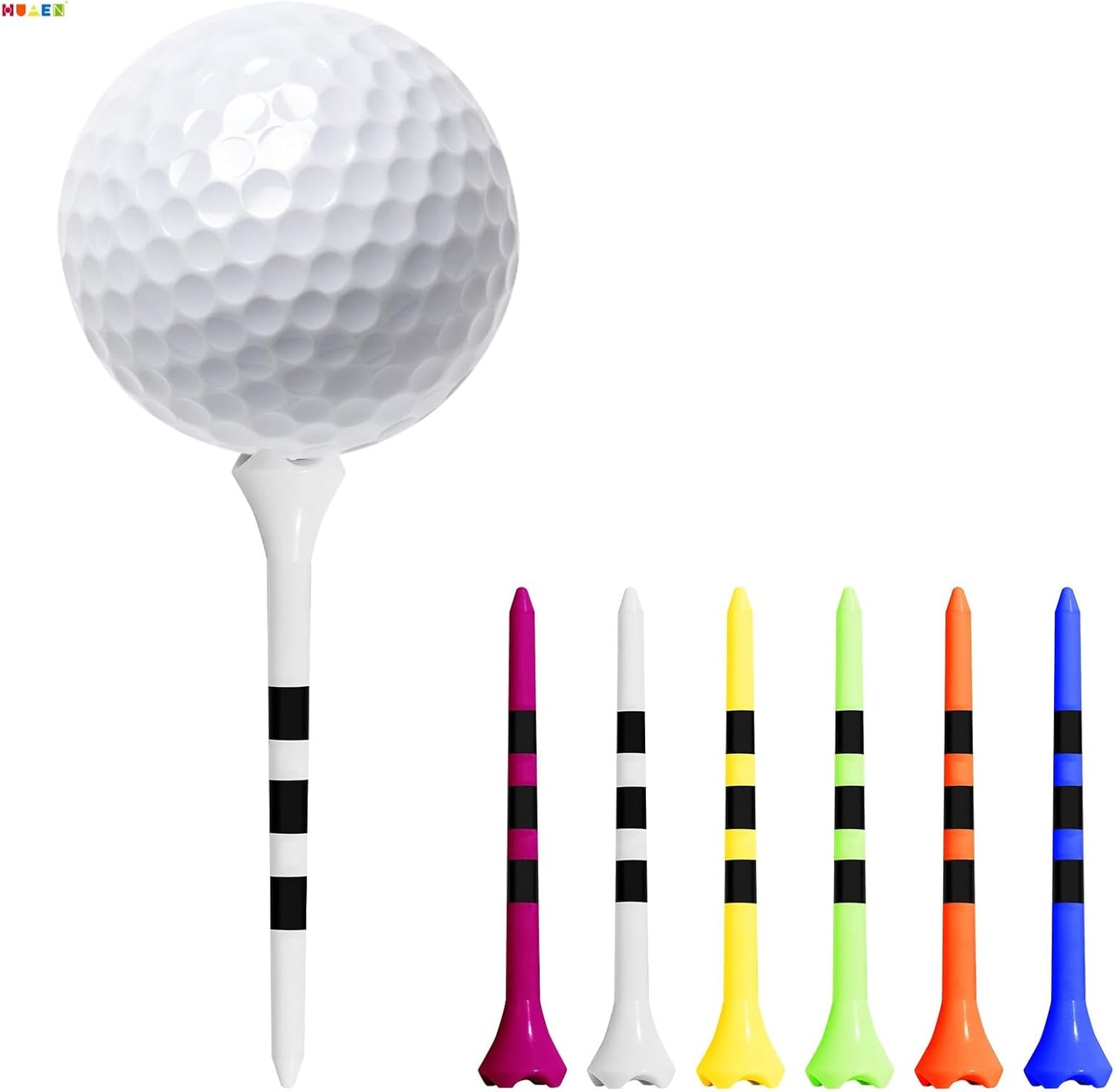 Plastic Tees 100 Pack, 3-1/4 INCH Unbreakable Long Tee, Engineered to Minimize Friction and Side Spin