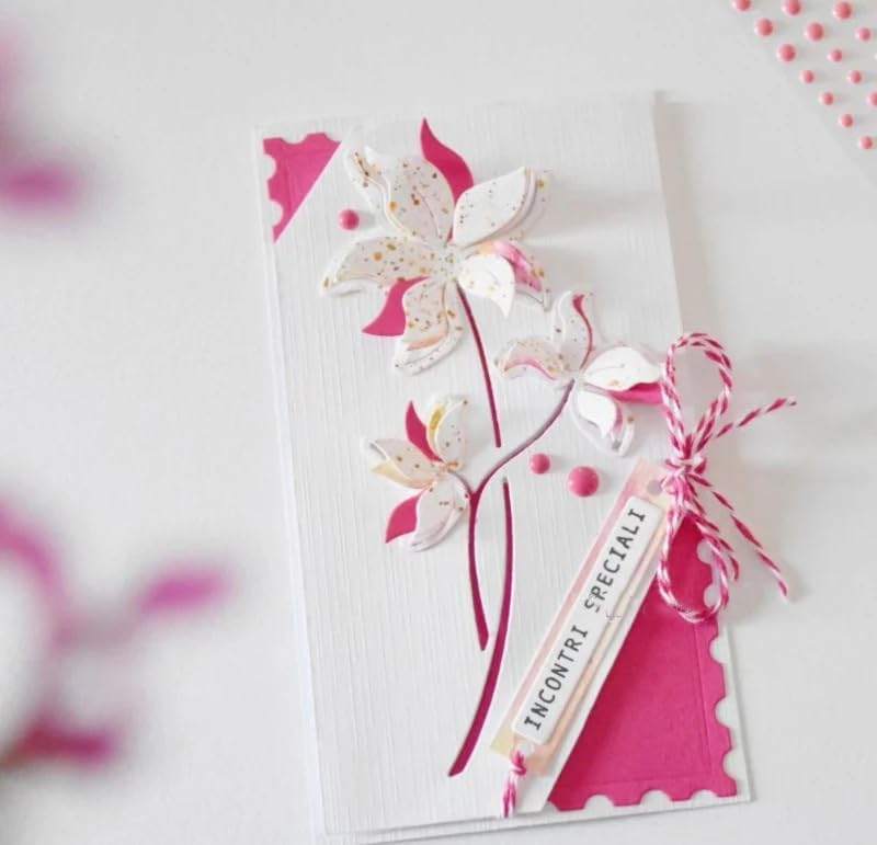 Lapoo Cutting Die for Scrapbooking, 3D Backgrounds Frame New Cutting Dies DIY Album Card Making Decor Paper Craft Metal Die Cuts Party Decorations (Core 5 x 2.6 in)