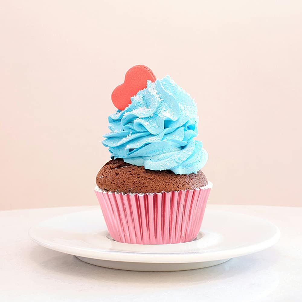 Rose Gold Cupcake Liners for Baking,GOLF 500 Pack Standard Size Red Foil Cupcake Liners Wrappers Metallic Baking Cups,Muffin Paper Cases