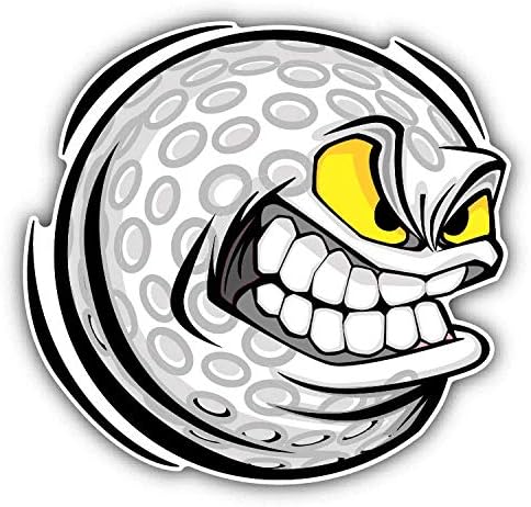 Golf Ball Mean Face Cartoon Sticker for Scrapbooking, Calendars, Arts, Kids DIY Crafts, Album, Bullet Journals 50 Pack