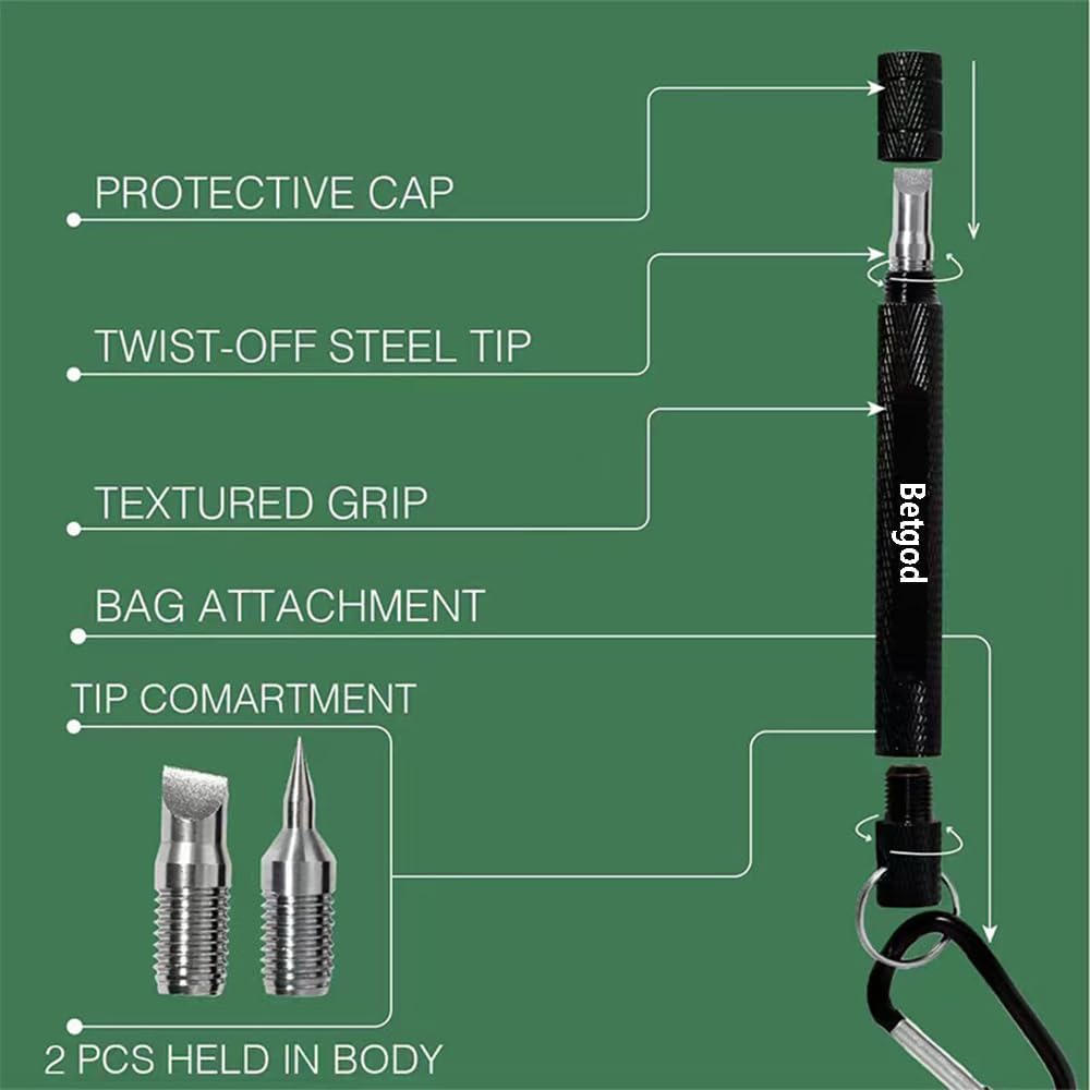 3-in-1 Golf Club Groove Sharpener - Re-Grooving Tool for U & V-Grooves - Generates Optimal Backspin (Black)