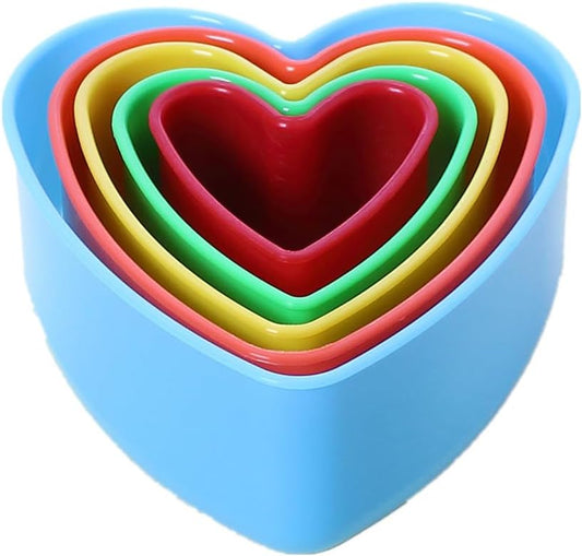 Cookie Cutter Set for Baking, 5PCS Sandwich Fondant Cake Fruit Vegetable Shapes Cutter Set (Heart)