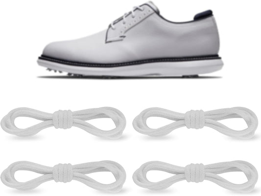 2 Pairs Cotton Golf Shoe Laces for FootJoy Sports Shoes, Round Thin Dress ShoeLaces Replacement Shoe Strings