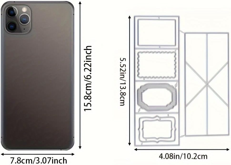 Lapoo Cutting Die for Scrapbooking, 3D Backgrounds Frame New Cutting Dies DIY Album Card Making Decor Paper Craft Metal Die Cuts Party Decorations (Stereo Folding Frame 5.4 x 4 in)