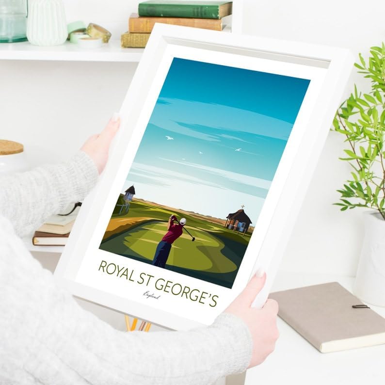 Royal St George's Golf Print - The Open Championship Poster, Royal St George's Golf Poster, England Golf Course Print, Golf Wall Art, Open Championship Artwork, Golf Decor (Unframed) (24x36)