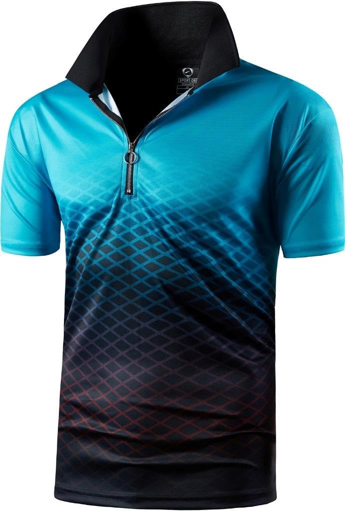 jeansian Men's Sport Outdoor Quick Dry Fit Short Sleeves Polo Tee Shirt Tshirt T-Shirt Tops Golf Tennis Bowling LSL195