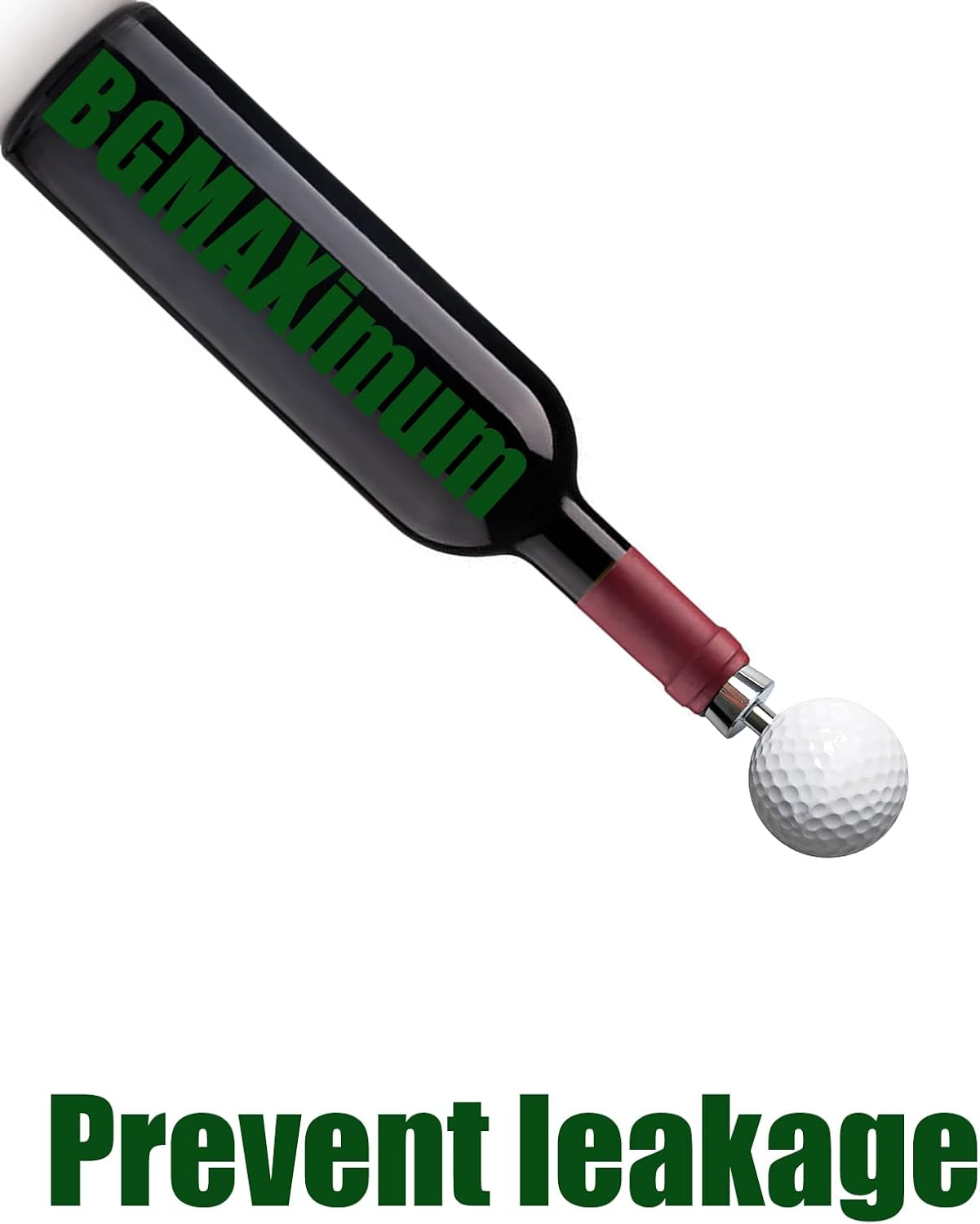Golf Ball Wine Stoppers - Opener & Bottle Stopper Set of 2, Decorative Top, Ideal Gift for Golf & Wine Lovers (Silver)