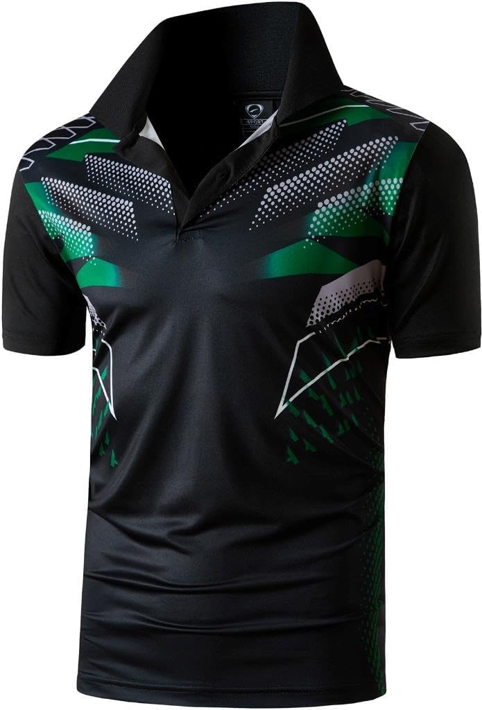 jeansian Men's Sport Outdoor Quick Dry Fit Short Sleeves Polo Tee Shirt Tshirt T-Shirt Tops Golf Tennis Bowling LSL195