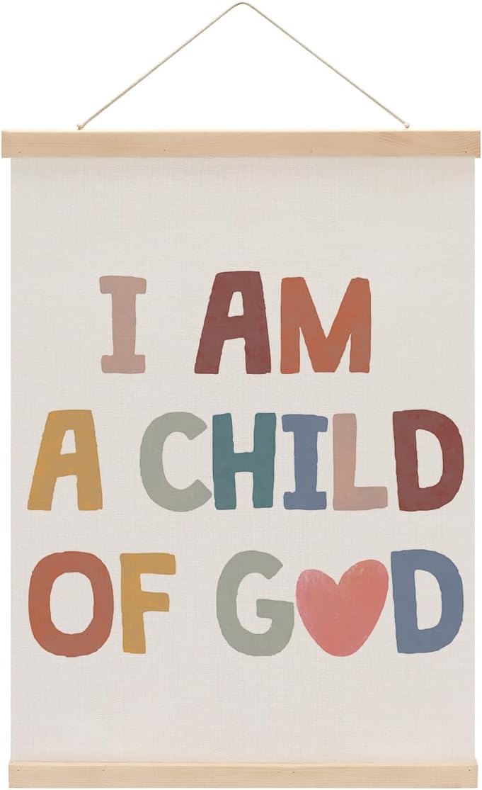 Christian Decor Boho Poster Hanger, Jesus Religious Wall Decor, Christian Gifts Bible Verse Spiritual Gifts Wall Art Wall Hanging Banner Farmhouse Church Bedroom Playroom Living Room Decor