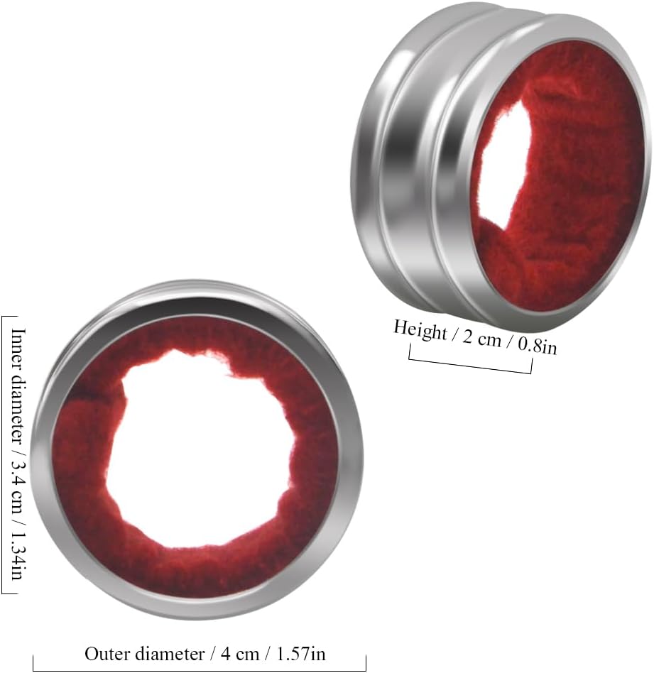 Stainless Steel Wine Bottle Collars, Durable Wine Collar Drip Rings, Simple and Sleek Wine Drop Stopper with Felt, Small Handy Gadgets for Kitchen and Bar (Red Waved)