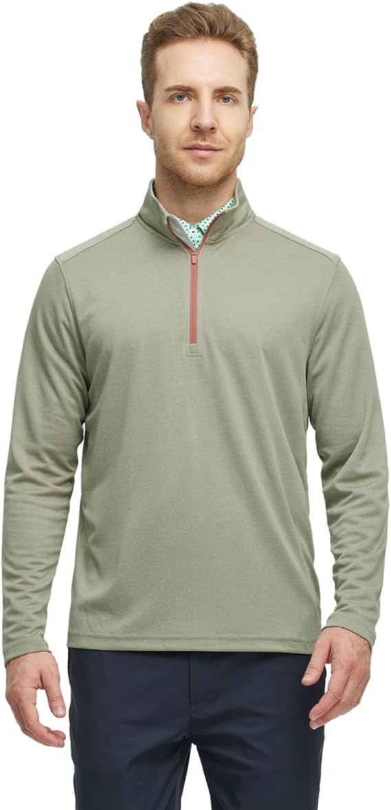M MAELREG Quarter Zip Golf Pullover Men Dry Fit Long Sleeve Performance Wicking Mock Neck 1/4 Zip Pullover Mens Sweatshirt