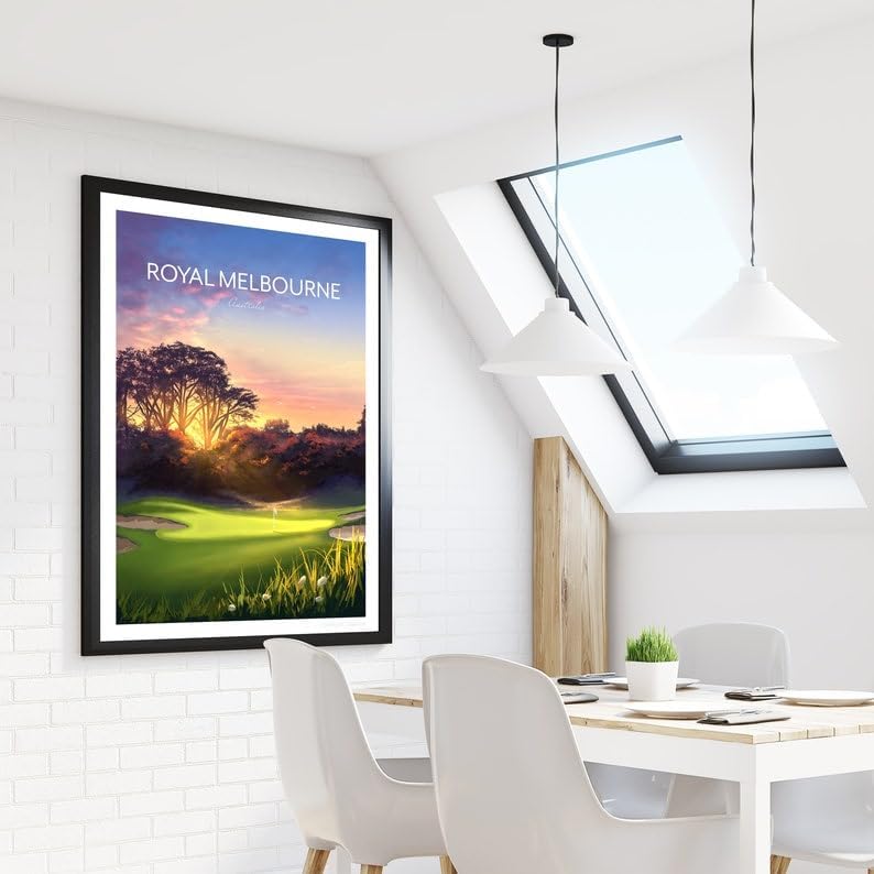 Nationcog Royal Melbourne Golf Poster, Australia- The West Course 5th Hole, Royal Melbourne Golf Course Poster, Australia Golf Art, Vintage Golf Print (Unframed) (27x40)