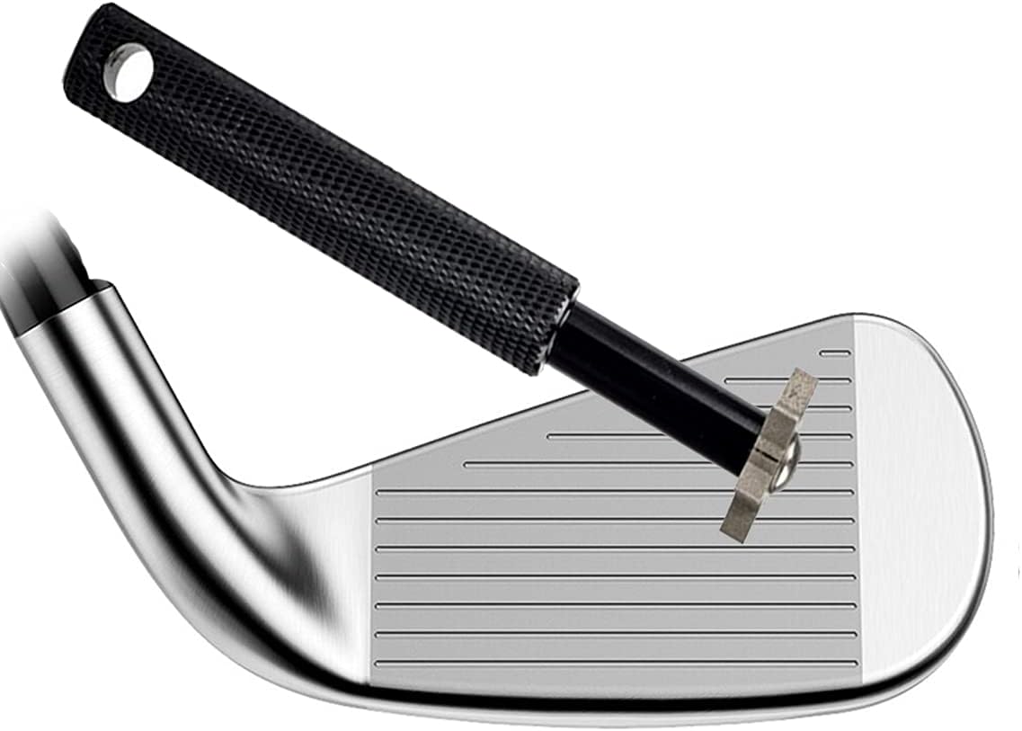 Golf Club Groove Sharpener, Iron Wedge Groove Sharpener Tool with 6 Carbide Tungsten Steel Cutters, Golf Club Cleaner Re-Grooving Cleaning Tool