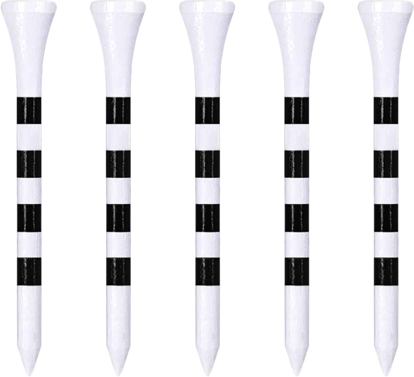 Wooden Golf Tees 3-1/4", 2-3/4", 2-1/8", 1-1/2" Available, 100 Count (Natural Color, White, Black, Blue, Red, Green, Yellow, Pink, Orange)