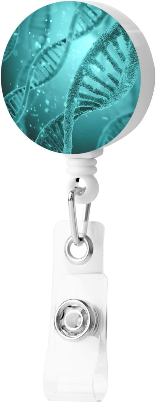 Science Biology DNA Badge Reels Retractable Badge Holder with Clip for Id Name Tag Office Worker Student Teacher Nurse Doctor