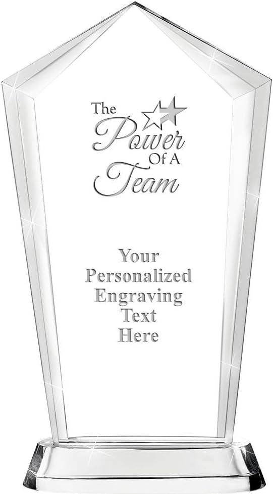 Crown Awards Customizable Crystal Trophy, 12.20" Engraved Skyscraper Crystal Award