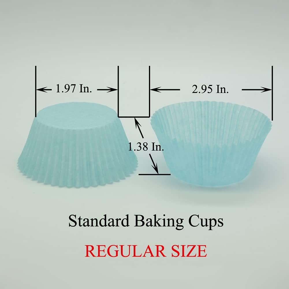 Blue Cupcake Liners Greaseproof Paper Standard Baking Cups for Party and More, 150-Count