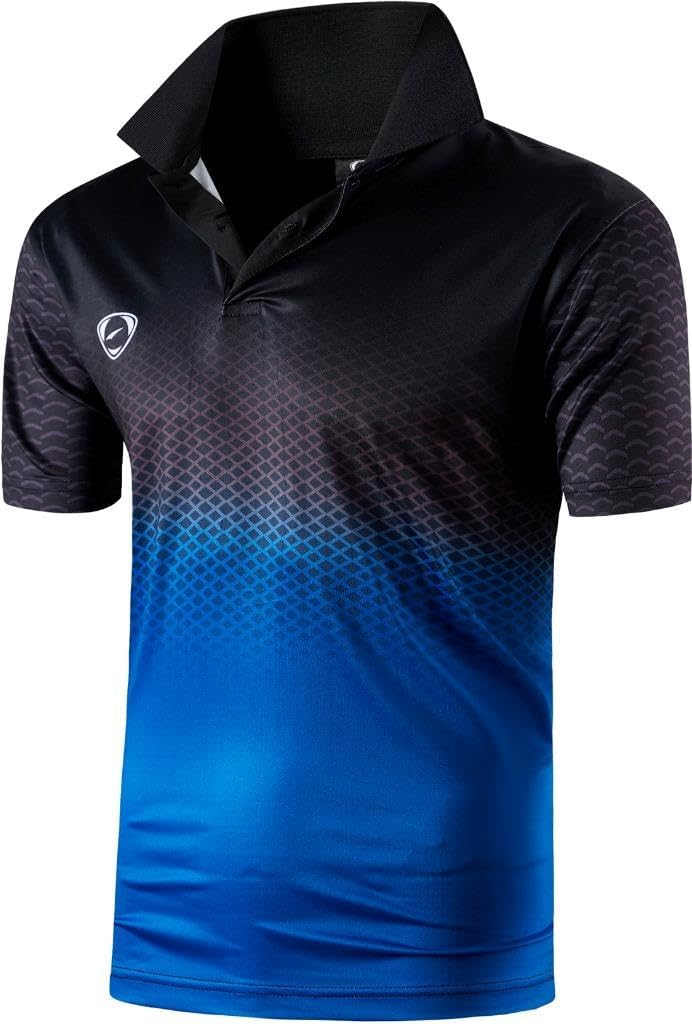 jeansian Men's Sport Outdoor Quick Dry Fit Short Sleeves Polo Tee Shirt Tshirt T-Shirt Tops Golf Tennis Bowling LSL195