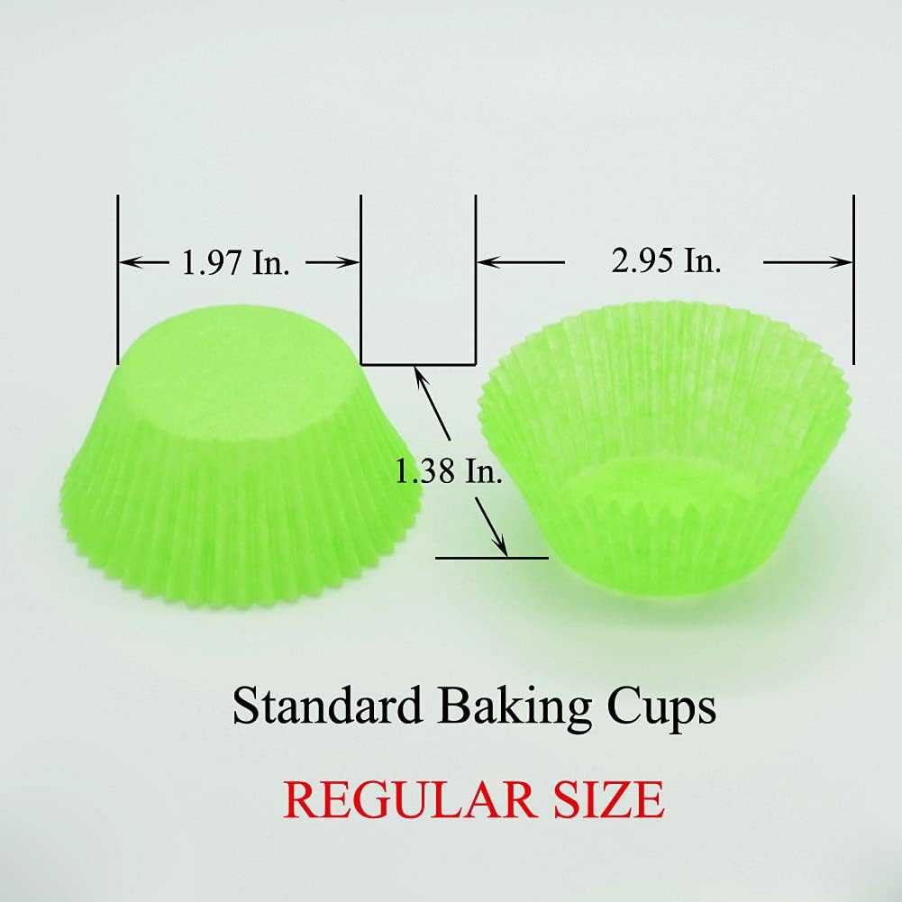 Green Cupcake Liners Greaseproof Paper Standard Baking Cups for Party and More, 150-Count