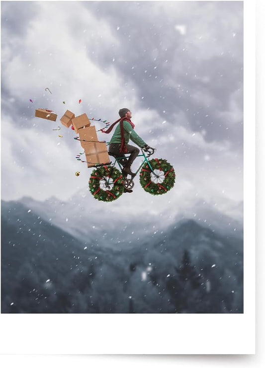 Photographic Christmas Cards, Have a Wheelie Good Holiday (6 Cards with White Envelopes)