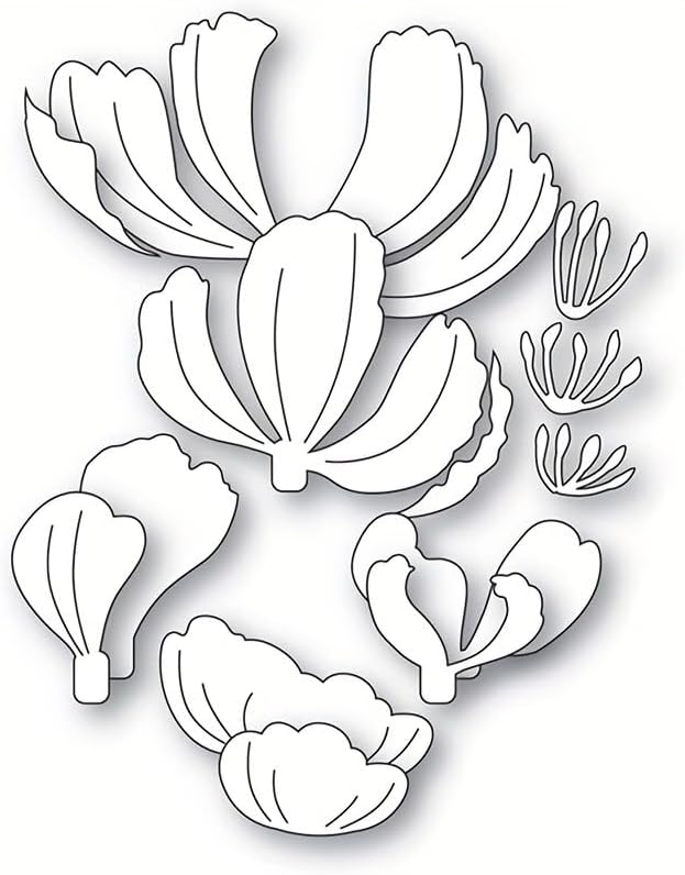 Flowers Metal Cutting Die for Scrapbooking - Cut Stencils for DIY Scrapbook Photo Album Decorative Paper Card, Card Making Supplies, Stencils & Crafting Die Cut (Peony 5 x 3.6 in)