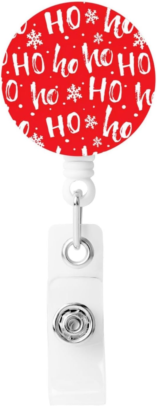 Merry Santa Claus Badge Reels Retractable Badge Holder with Clip for Id Name Tag Office Worker Student Teacher Nurse Doctor
