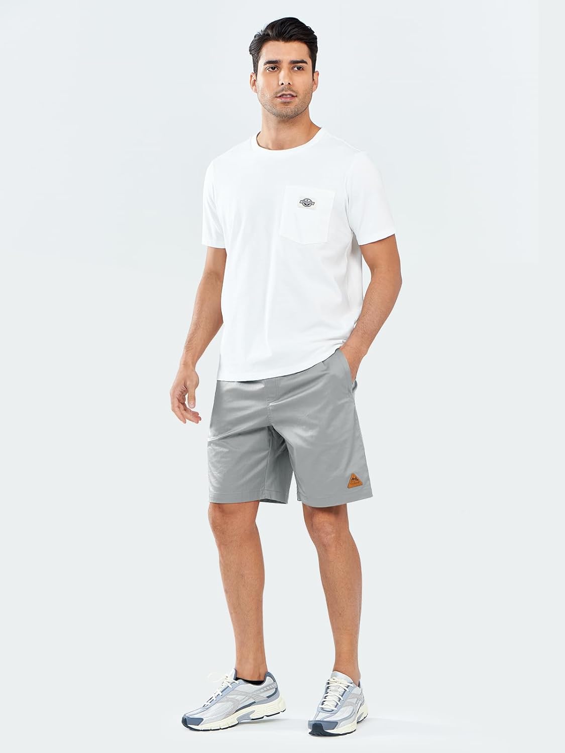 NORTHYARD Mens Casual Shorts-Cotton 9" Golf Hiking Drawstring Elastic Waist Work Shorts with Zipper Pockets