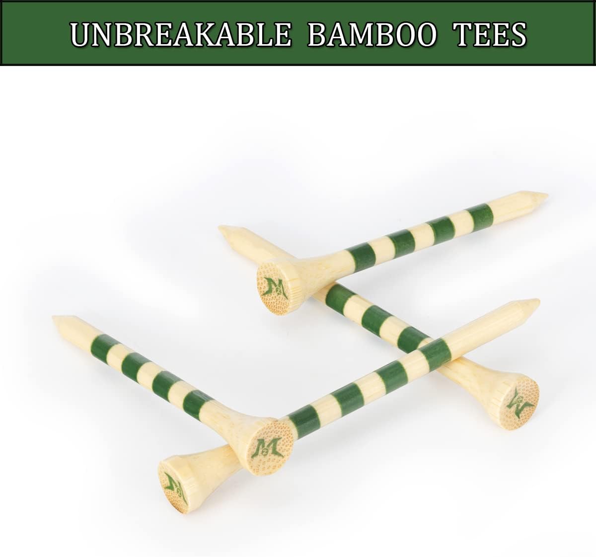 MAZEL Natural Wood/Bamboo Golf Tees 2 3/4 Inch & 3 1/4 Inch,Pack 50 or 120,Reduce Friction & Side Spin,More Stable Golf Tees