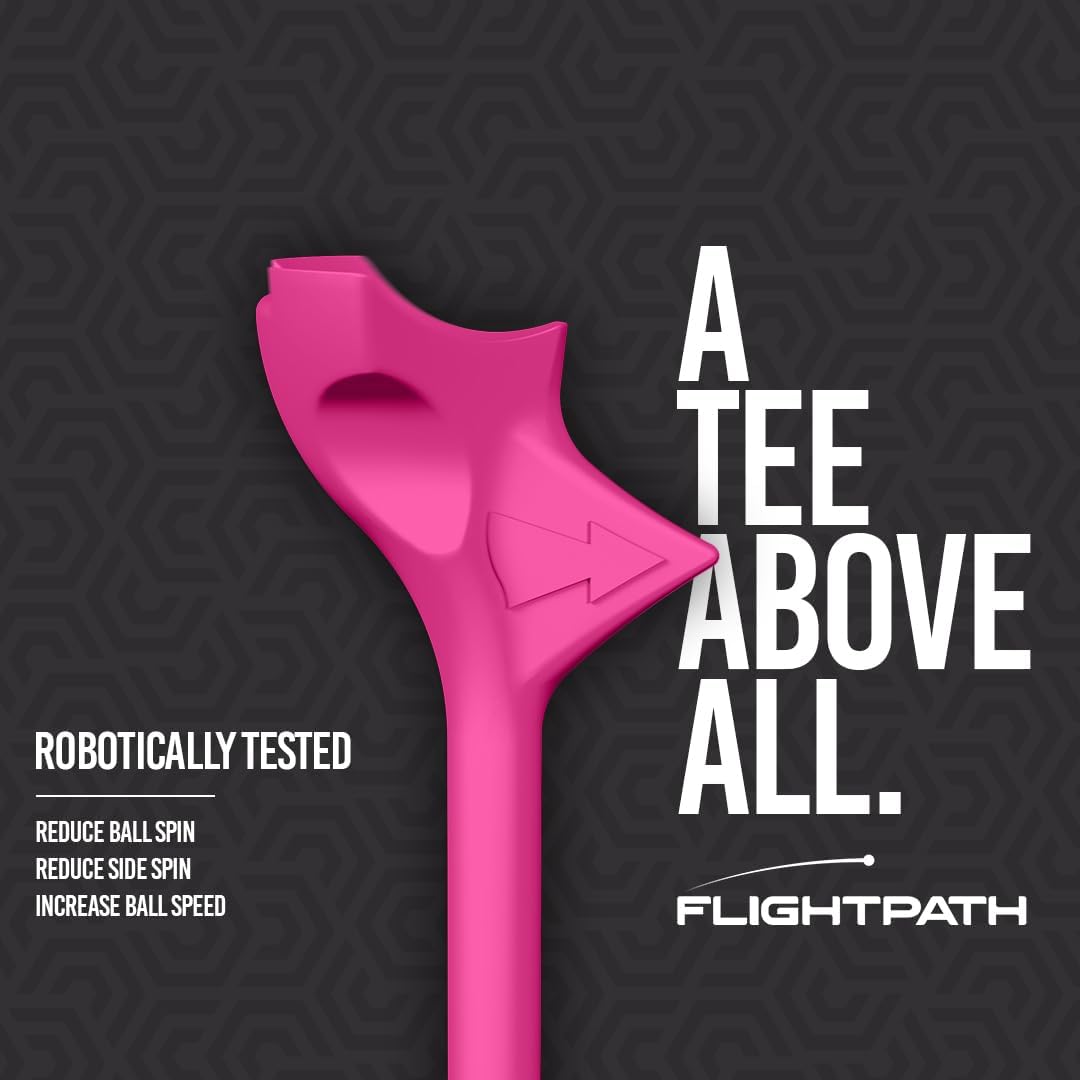 FLIGHTPATH Diamond Golf Tees – Patented Design to Reduce Spin for Long, Straight Drives – Low-Friction 3.25” Long Tees, Robotically Tested for Ball Spin – USGA Approved Performance