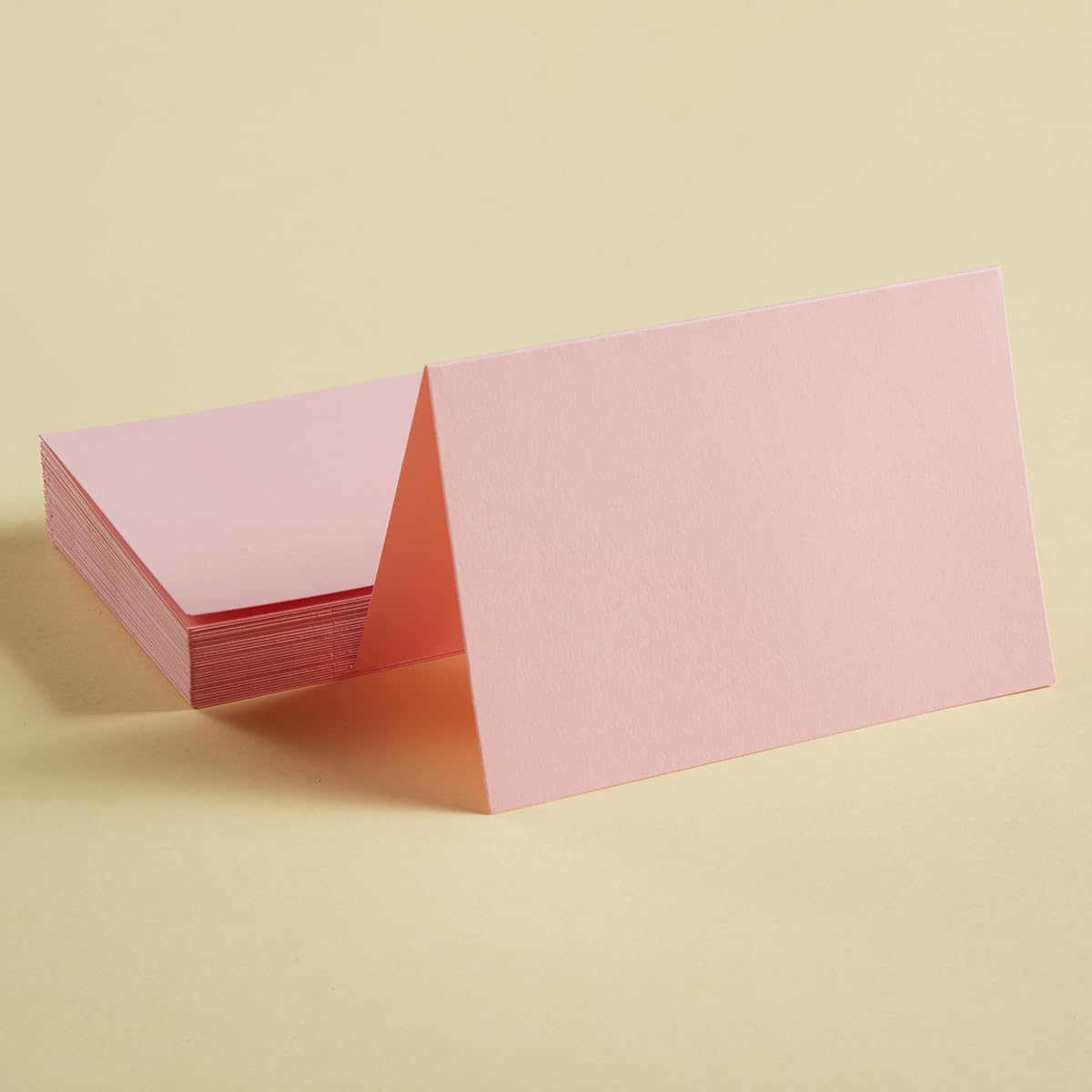50 Pack Blank Cards Folded Cardstock Thank You Blank Greeting Cards for Invitations, Wedding, Greeting Cards, All Occasion DIY (Pink, 5x7)