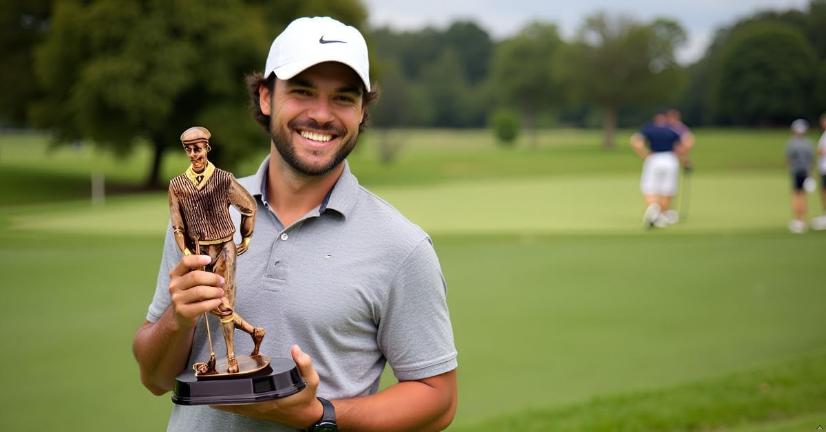 Old Time Golfer Trophy – Classic Vintage Bronze Golf Statue on Polished Rosewood Base – Custom Engraved Recognition Award for Tournaments Championships or Club Events
