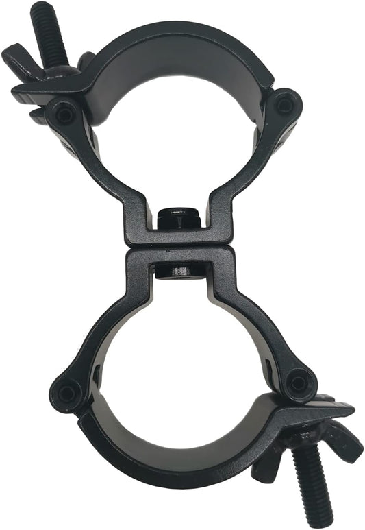 1.88-2 Inch Lighting Truss Dual Swivel Coupler DJ Light Clamps Heavy Duty Aluminum Alloy 220 Lbs for 48-51 mm Pipe Black for Stage Lights Black 1 Piece
