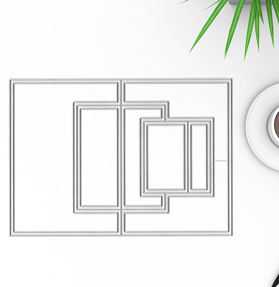 3D Theater Card Shape Die Cuts for Card Making, Rectangular Shaped Gift Card Cutting Dies Sets 3-D Box Dies Stencils Embossing Template for Scrapbooking DIY Cards Album Crafts Supplies